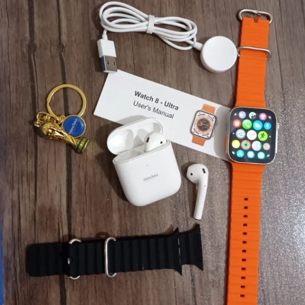 ساعة ذكية بسوارين وسماعات بلوتوث أصلية - Smart Watch Haino Teko GP5  - Image 5