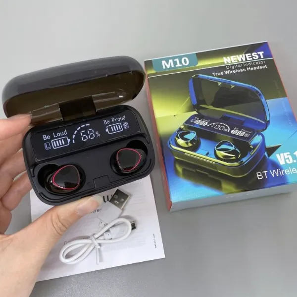 سماعات بلوتوث ببطارية 7 ساعات وباور بانك لإمكانية شحن الهاتف Earbuds M10 - Image 3