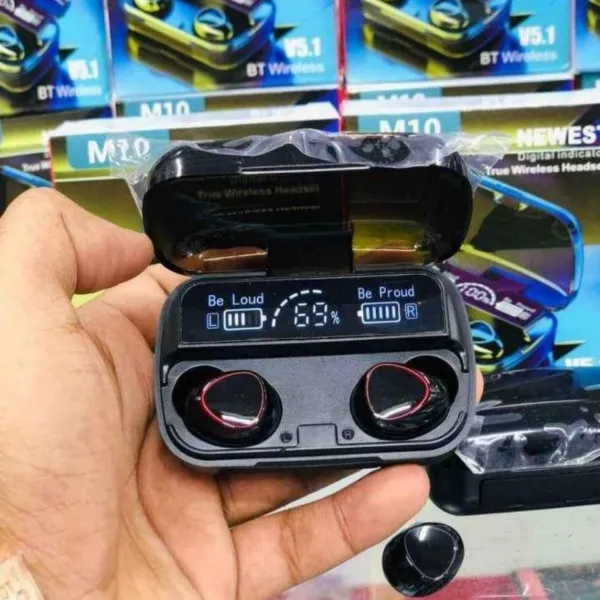 سماعات بلوتوث ببطارية 7 ساعات وباور بانك لإمكانية شحن الهاتف Earbuds M10 - Image 6