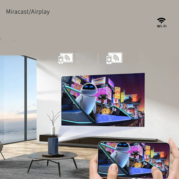 جهاز عرض صغير مع مكبر صوت 4K T30 تلفاز ذكي سينما