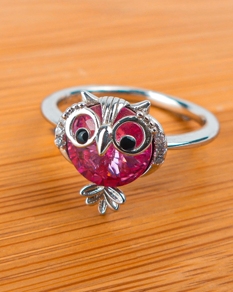 Bague Pierre Hibou Rose - Image 2