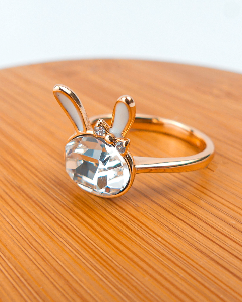 Bague Lapin Blanc -Doré- - Image 1