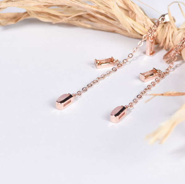 LINNEA ROSE QUARTZ EARRINGS - Image 1
