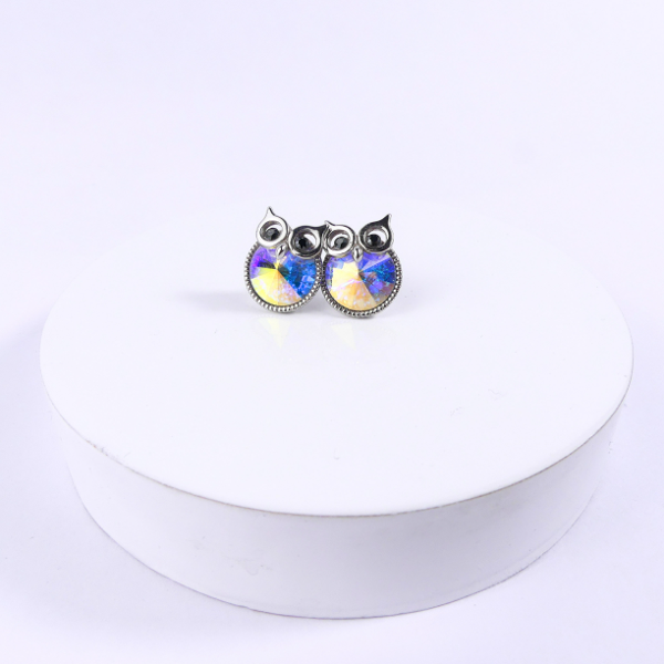 Boucle D'oreille Hibou Blanc - Image 1