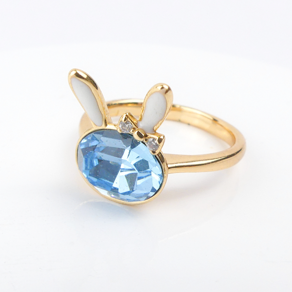 Bague Lapin Blanc-Plaqué Or - Image 1