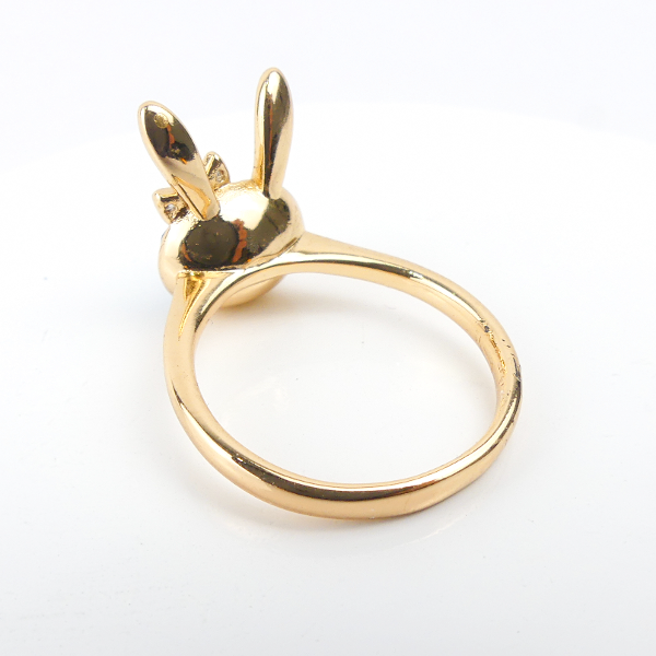Bague Lapin Blanc-Plaqué Or - Image 2