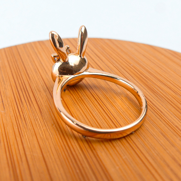 Bague Lapin Blanc-Plaqué Or - Image 4