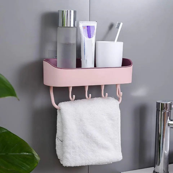 pack 2 en 1 Étagère murale de salle de bain + Porte-serviette Mural - Image 3