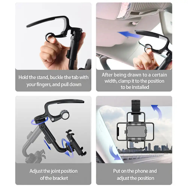 Support Smart-phone pour pare-soleil et tableau de bord de voiture - Image 1