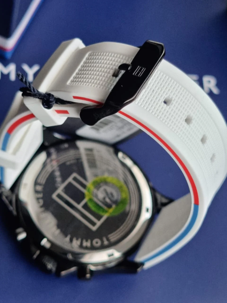 Tommy Hilfiger Multifunction à Quartz Men's avec Bracelet Silicone Blanc 1791723 - Image 7