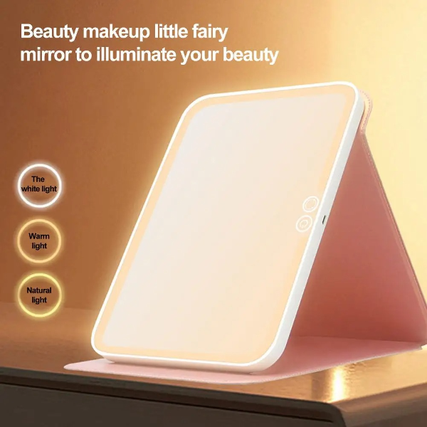 Miroir de maquillage portable tactile  avec LED 3 Couleurs-مرآة مكياج محمولة تعمل باللمس   مع 3 ألوان LED - Image 3