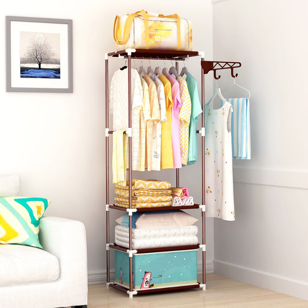Porte-manteau et organisateur de vêtements a 3 Étagère multifonctionnel
