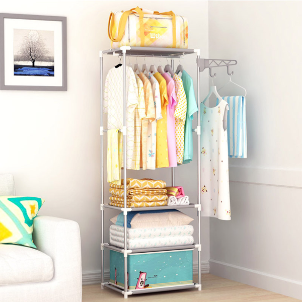 Porte-manteau et organisateur de vêtements a 3 Étagère multifonctionnel