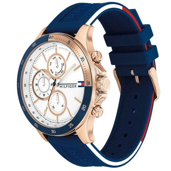 Tommy Hilfiger Men’s Quartz Silicone Strap White Dial 46mm Watch 1791778 - Image 2
