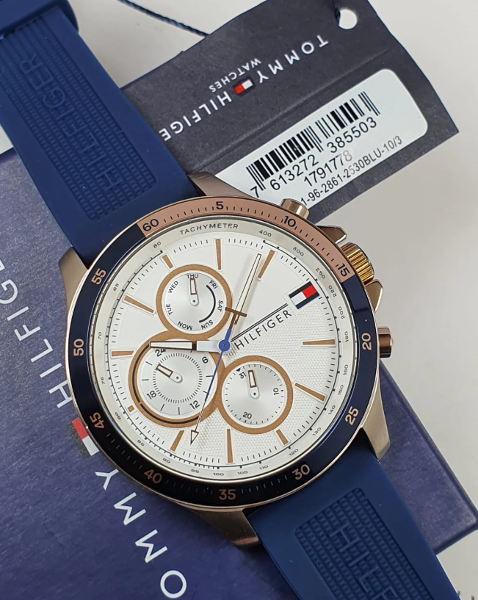 Tommy Hilfiger Men’s Quartz Silicone Strap White Dial 46mm Watch 1791778 - Image 5