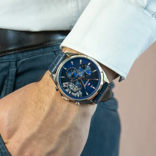 Tommy Hilfiger pour des Hommes Analogique Quartz Montre avec Bracelet en Cuir 1710451 - Image 5