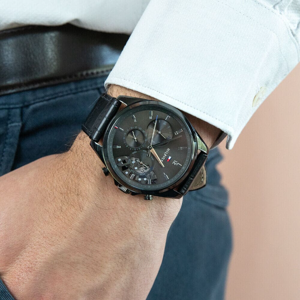 Tommy Hilfiger pour des Hommes Analogique Quartz Montre avec Bracelet en Cuir 1710452  - Image 6