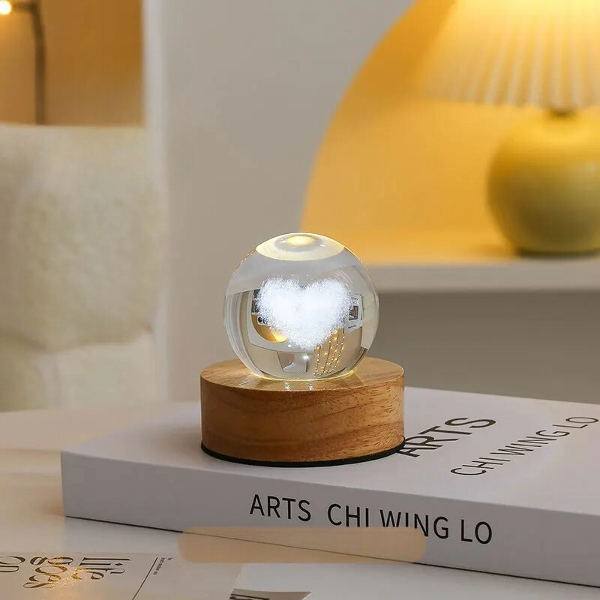 Veilleuse boule de cristal | الكرة المضيئة بأشكال مختلفة ثلاثية الأبعاد - Image 2