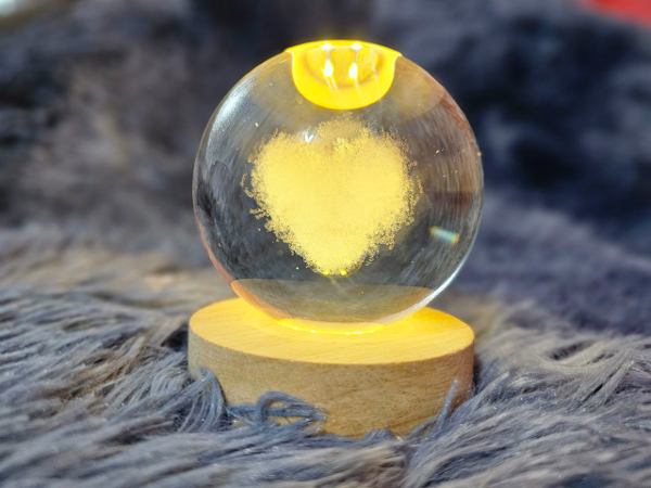 Veilleuse boule de cristal | الكرة المضيئة بأشكال مختلفة ثلاثية الأبعاد - Image 4