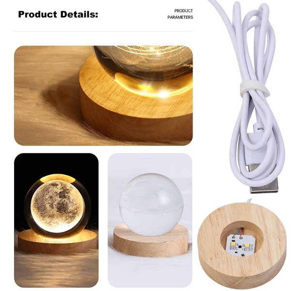 Veilleuse boule de cristal | الكرة المضيئة بأشكال مختلفة ثلاثية الأبعاد - Image 8