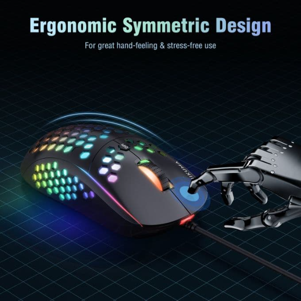 ماوس ألعاب احترافي سلكي CW903 ONIKUMA جديد بستة سرعات DPI قابل للتعديل، ضوء RGB - Image 6