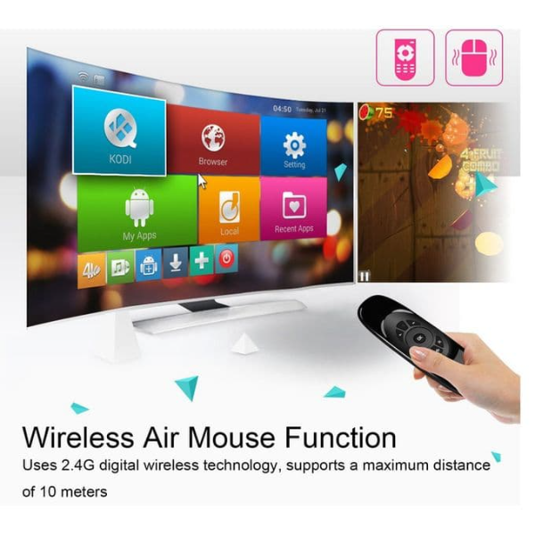 لوحة مفاتيح صغيرة - ماوس - لاسلكي - للتلفزيون الذكي - Android Box - أسود - Image 5