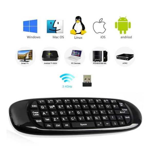 لوحة مفاتيح صغيرة - ماوس - لاسلكي - للتلفزيون الذكي - Android Box - أسود - Image 6