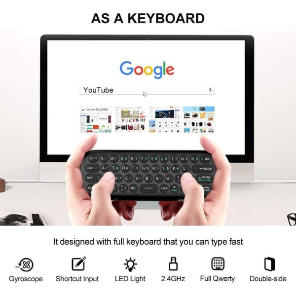 Gold Tech لوحة مفاتيح صغيرة w1، ماوس ، لاسلكي،  للتلفاز الذكي، Android Box  - Image 5