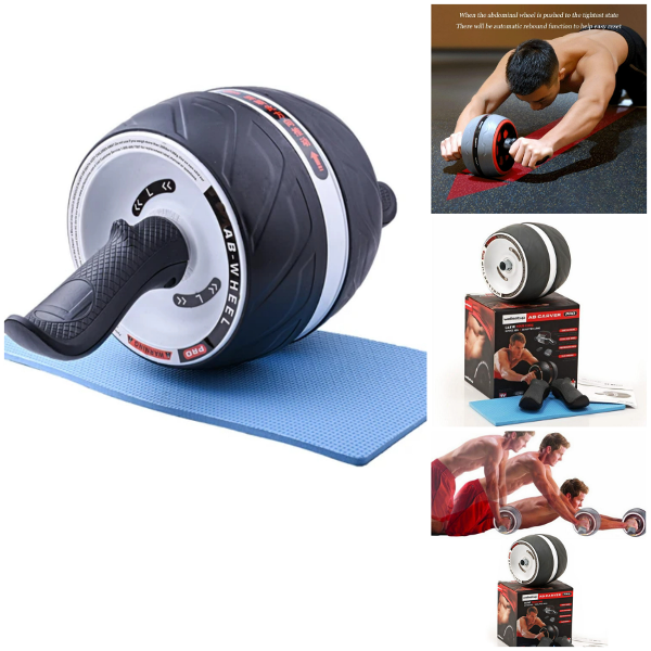 Ab Roller Wheel عجلة معدات احترافية لتمارين البطن التمرينات تمرين آلة مدرب العضلات المنزلية للياقة البدنية - Image 4
