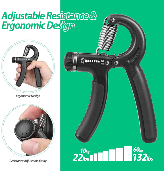 مقبض يد Hand grip مقاوم قابل للتعديل لتدريب القوة بوزن 5-60 كجم  - Image 2