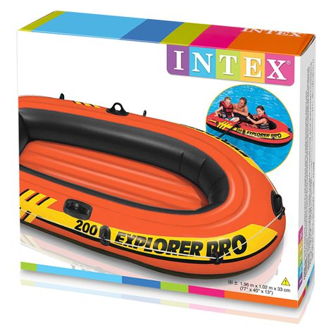 قارب متين قابل للنفخ لشخصين  مع مجادف طويلة INTEX EXPLORER 200 Barque Gonflable avec Une Pompe et 2 Ramesعرض - Image 4