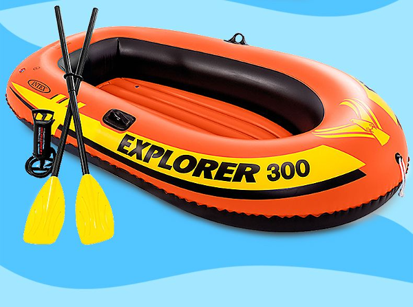 قارب متين قابل للنفخ لشخصين مع مجادف طويلة INTEX EXPLORER 200 Barque Gonflable avec Une Pompe et 2 Ramesعرض - Image 2