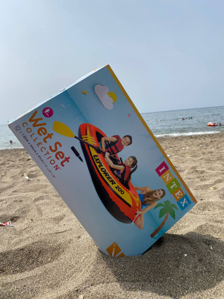 قارب متين قابل للنفخ لشخصين مع مجادف طويلة INTEX EXPLORER 200 Barque Gonflable avec Une Pompe et 2 Ramesعرض - Image 1
