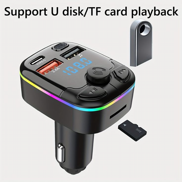   PACK 3 IN 1 ( MODULATEUR fm3 Buetooth Fast Charge+ Cable 6A Originale +Supports Smartphone