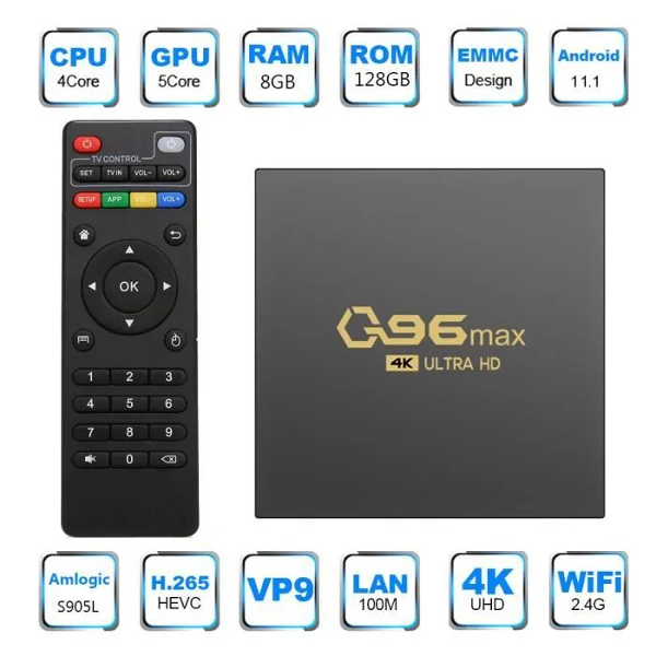 Q96 MAX Smart TV Box 2024, Android 11