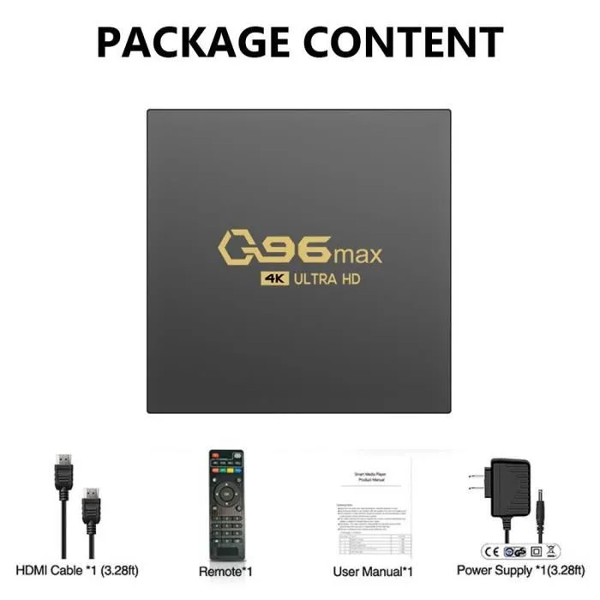 Q96 MAX Smart TV Box 2024, Android 11