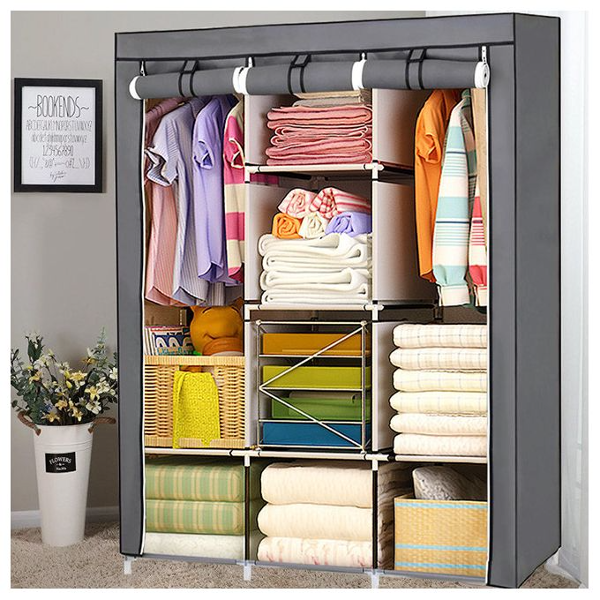 Armoire De Rangement et Penderie 7 Étages Porte Cintres Et Rideau Anti-Poussiè - Image 5