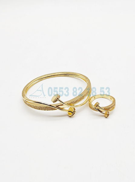 bracelet +bague clou - Image 1