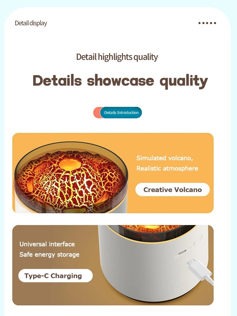 VOLCANO HUMIDIFER  مرطب الجو على شكل بركان - Image 1