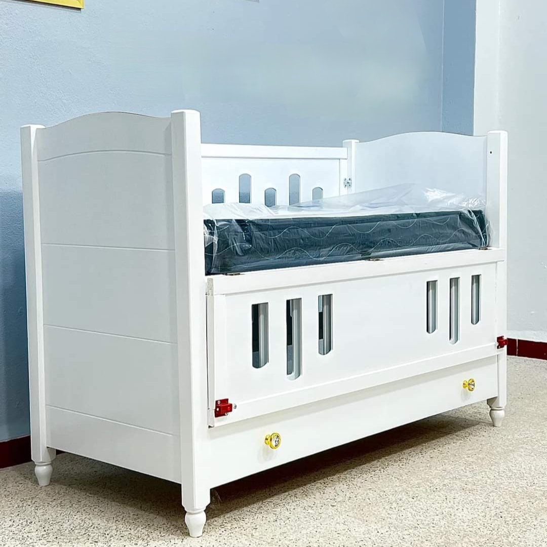  Lit parc cododo 2en1en bois rouge+matelas+ moustiquaire pour bébé  - Image 2