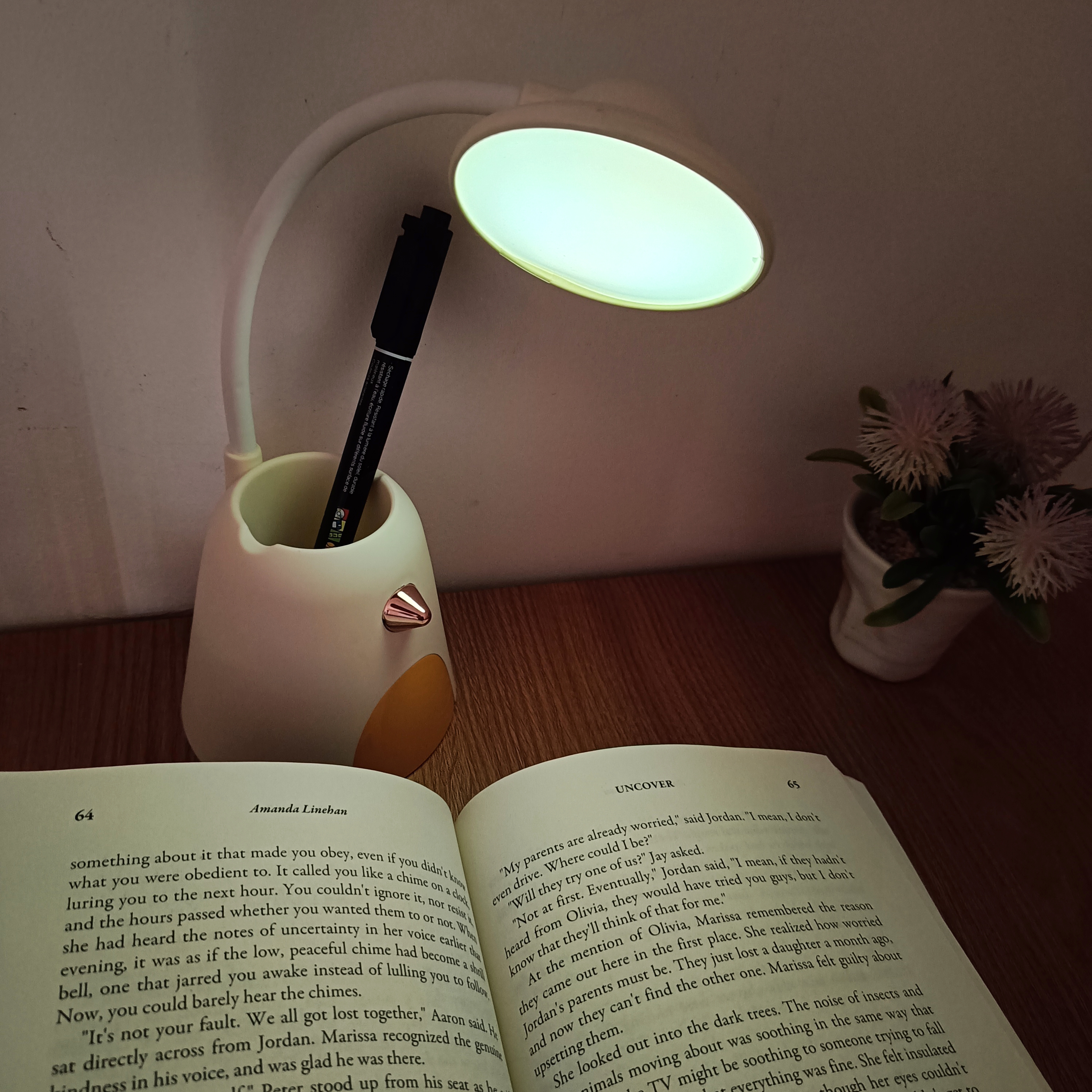 مصباح مكتب قابل للشحن مع حامل أقلام وهاتف ذكي - Image 5