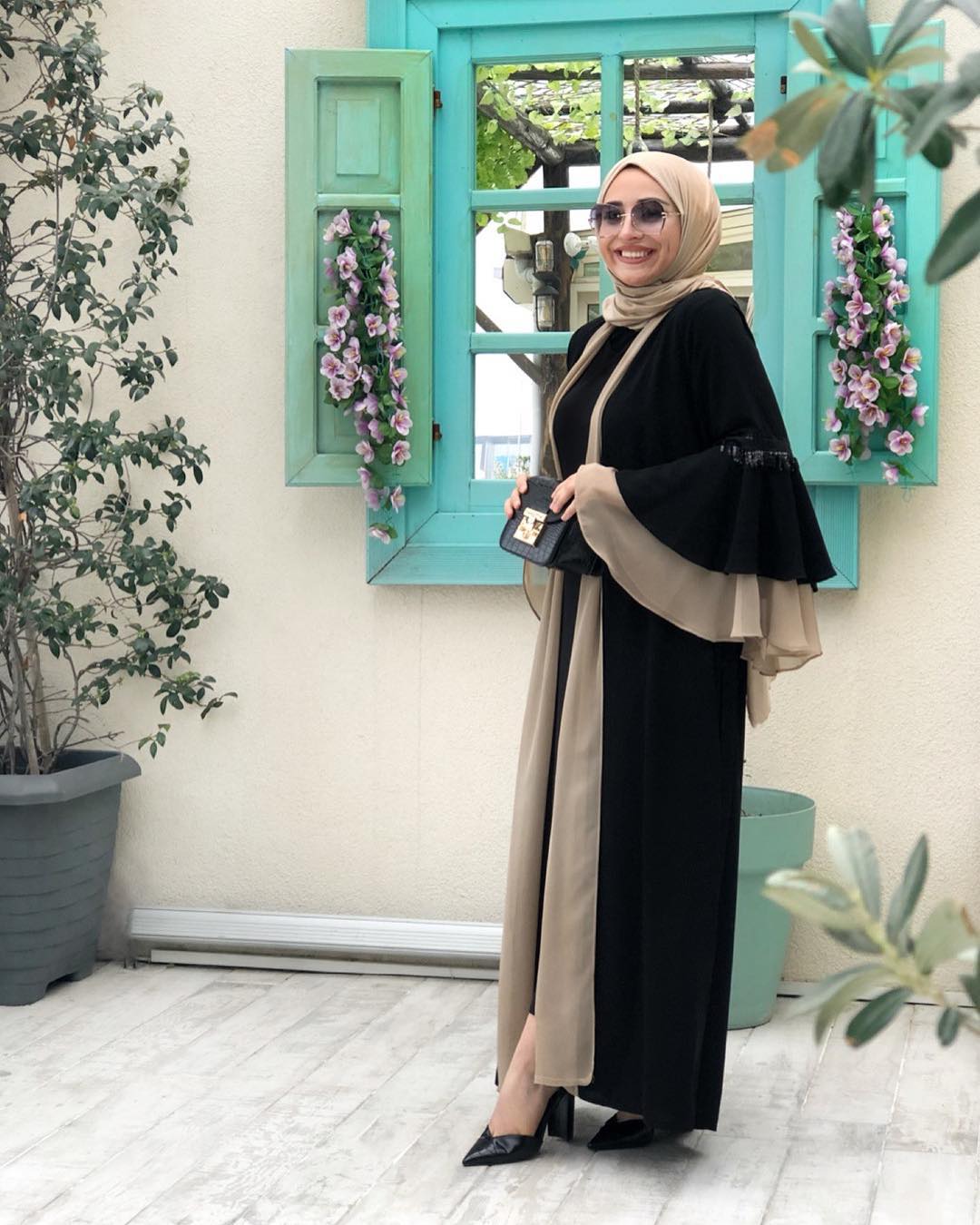 عباية 2 قطعة من الكريب - أنيقة وجذابة - Image 3