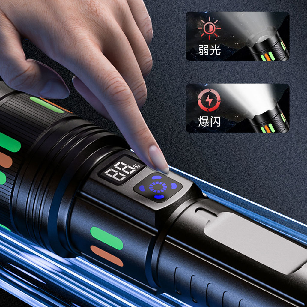 Lampe de poche LED super lumineuse 150 000 lumens rechargeable USB - Image 1