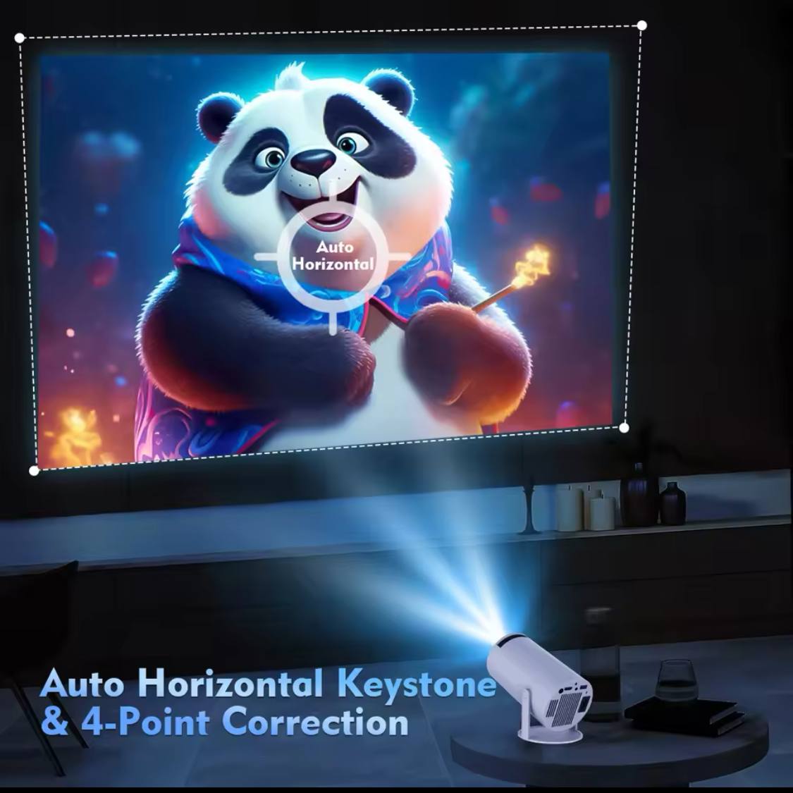 smart projector adriode 4k compatible pc phone xbox ps4 avec baffle - Image 5