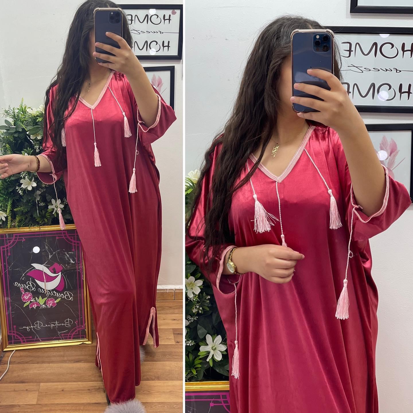 🌸 جبة قطرية قماش قظيفة 🩷 - Image 2