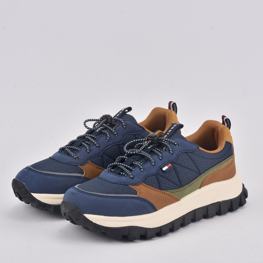 TOMMY HILFIGER LOW CUT LACE UP Y264/BLUE/COGNAC - Image 1