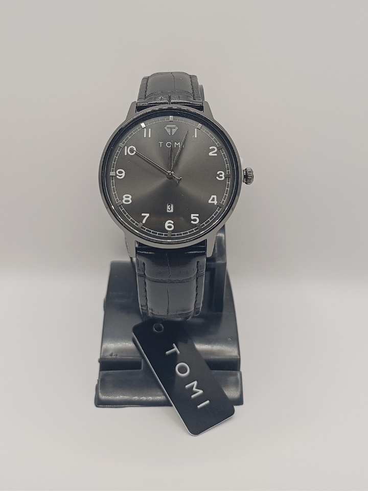 Montre Tomi noir ساعة جلدية من نوع Tomi - Image 4