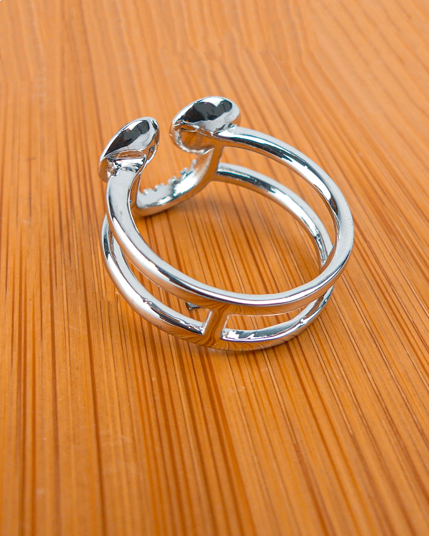 Bague Double Anneau Bleu/Rose - Image 4