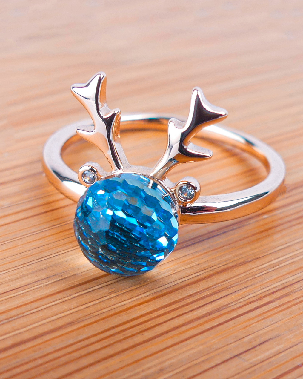 Bague Gazelle Boule Bleue - Image 2