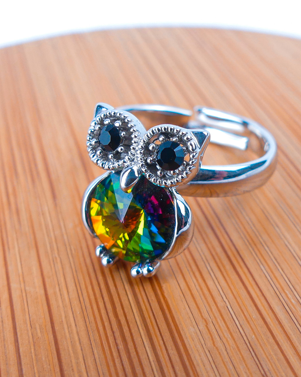Bague Pierre Hibou Verte Reflé - Image 2
